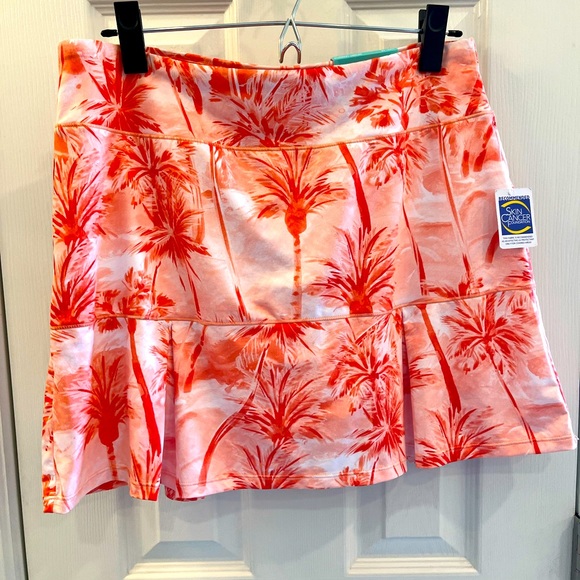 Reel Legends Beach Comber Skort Medium Inner Short Orange Tropical Print NWT - Picture 2 of 8